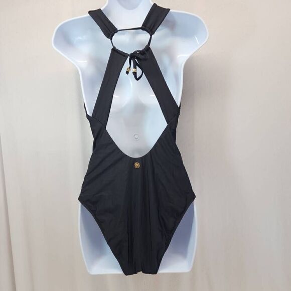 Sunshine 79 Size 10 Sunshine Solids Keyhole V-Plunge One Piece - Black - Picture 2 of 5